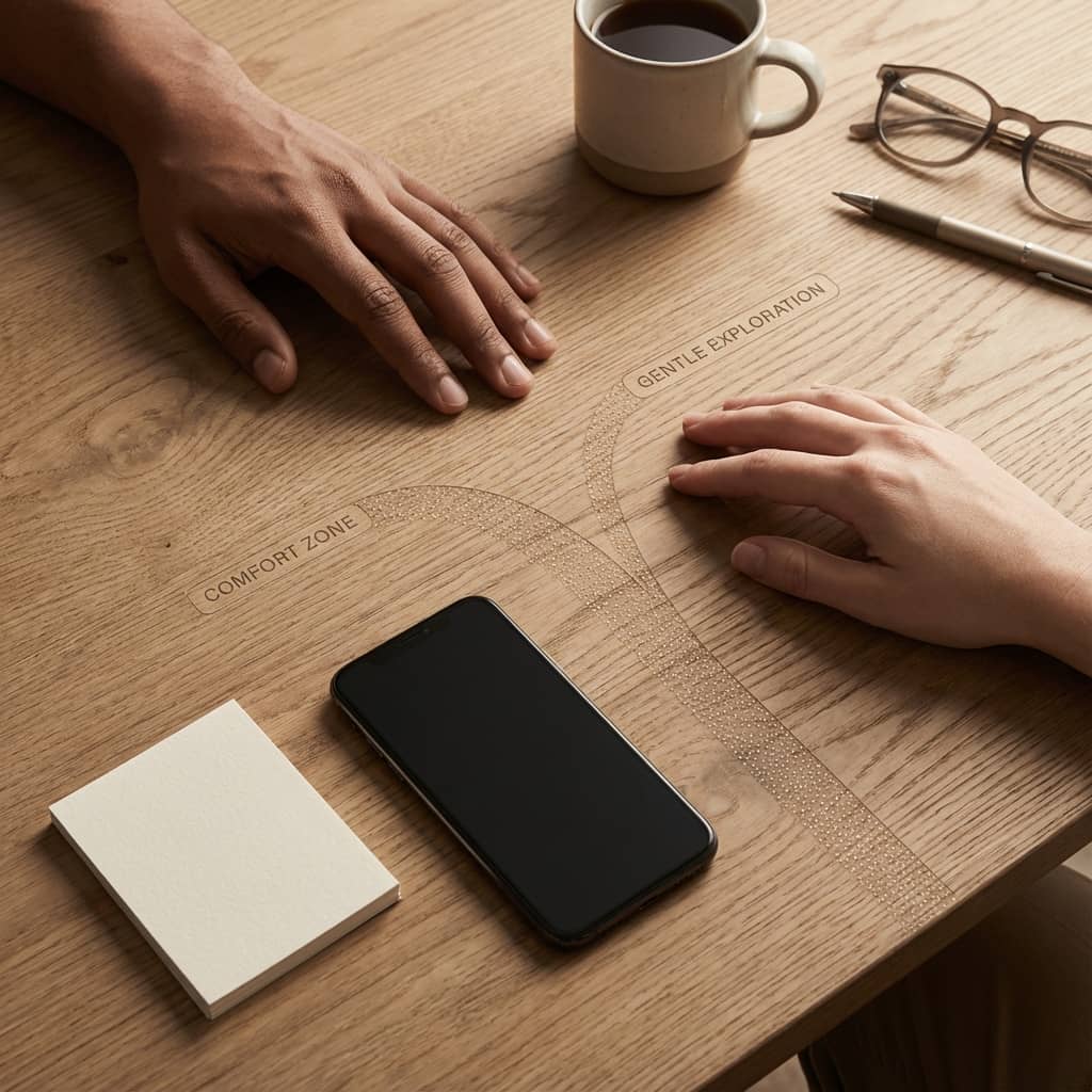 Table engraving comfort zone and gentle exploraton